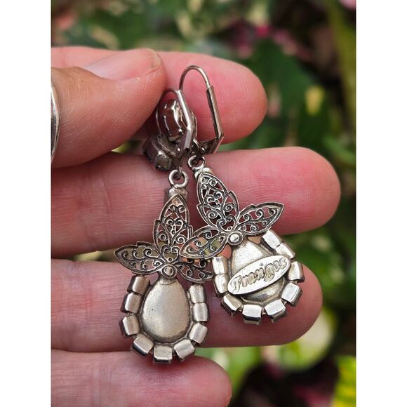 Vintage NIKOLAS FRANGOS Blue Swarovski Crystal Chandelier Earrings, Stunning! - Picture 9 of 10